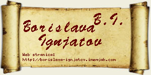 Borislava Ignjatov vizit kartica